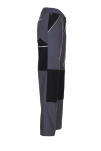 CHARLTON Canvas Bundhose, Grau/Schwarz - Arbeitshose Mit Kniepolstern, Wasserabweisend